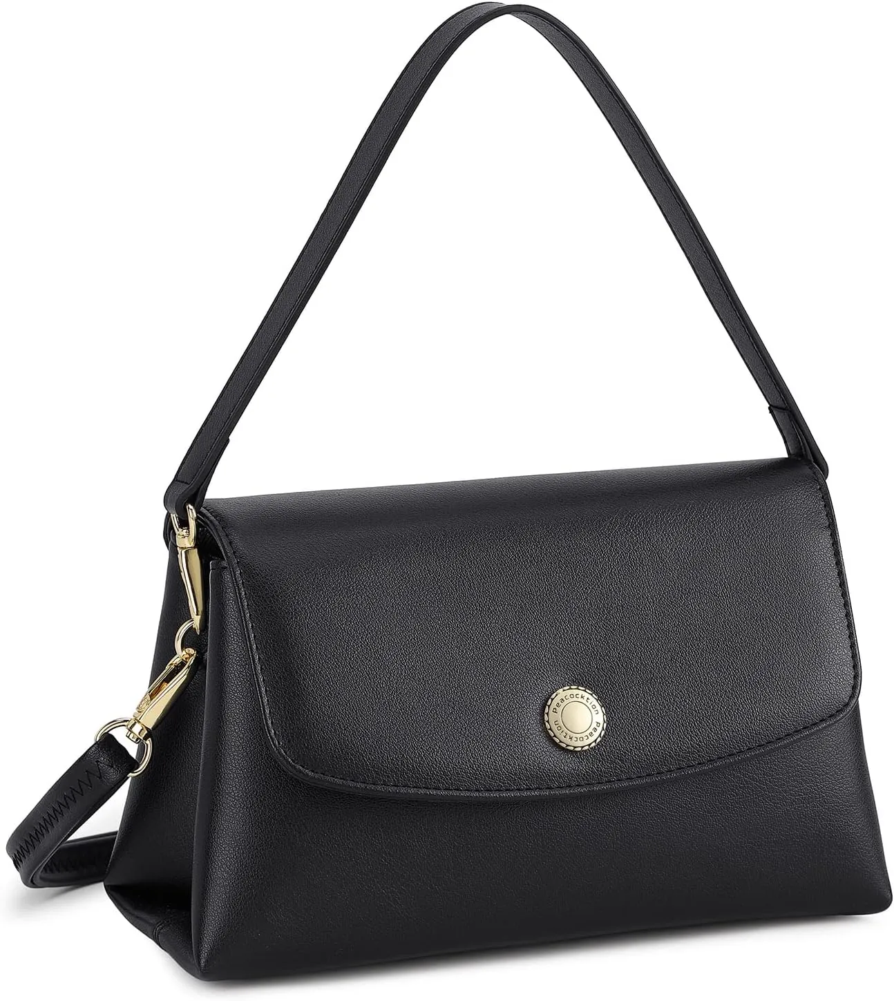Peacocktion Small Shoulder Bags, Crossbody Purses for Women Vegan Leather Handbag Hobo Purse, 2 Straps