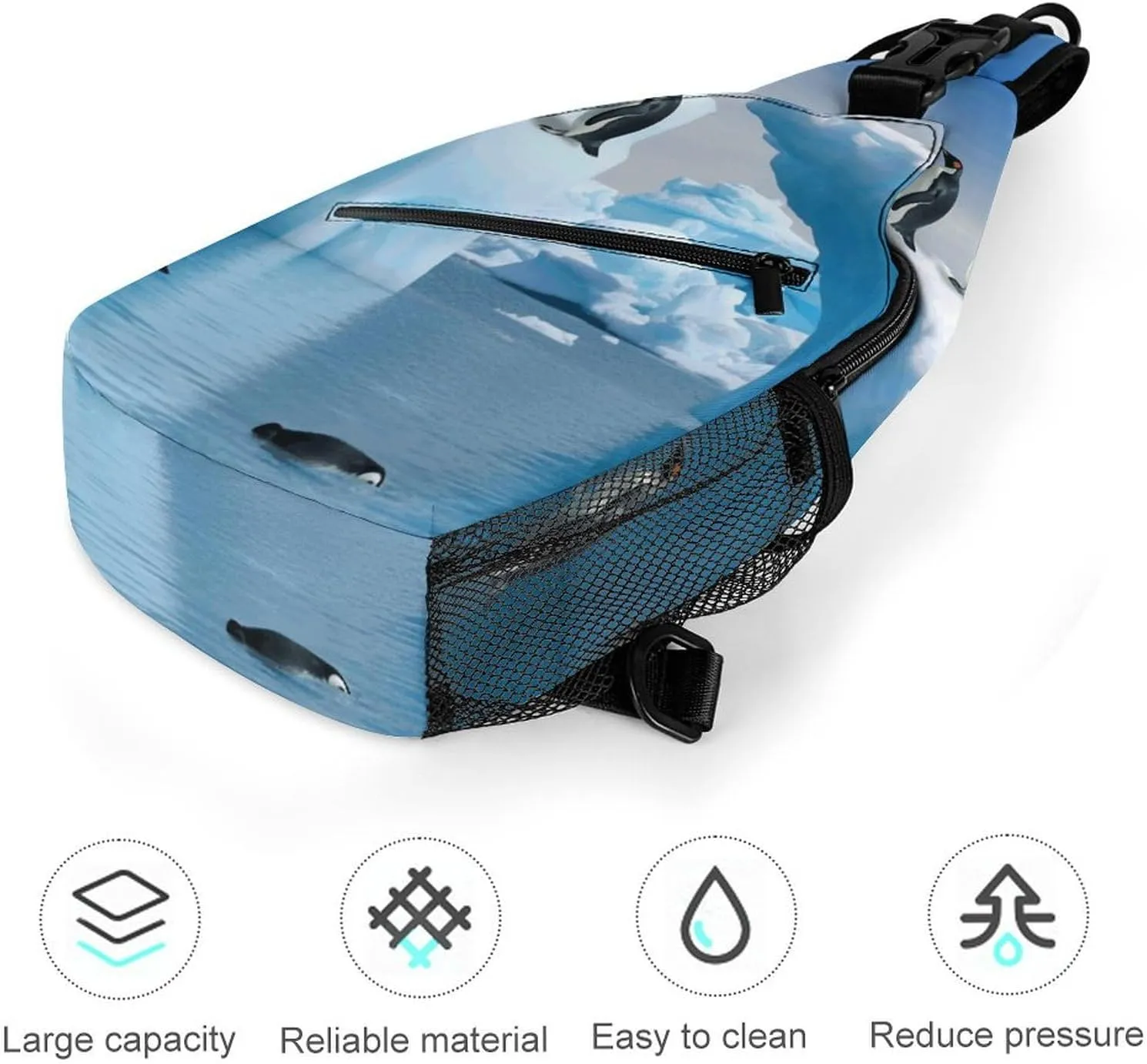 Penguins On The Iceberg Crossbody Small Sling Backpack Sling Bag for Women Men Travel Hiking Chest Bag Daypack