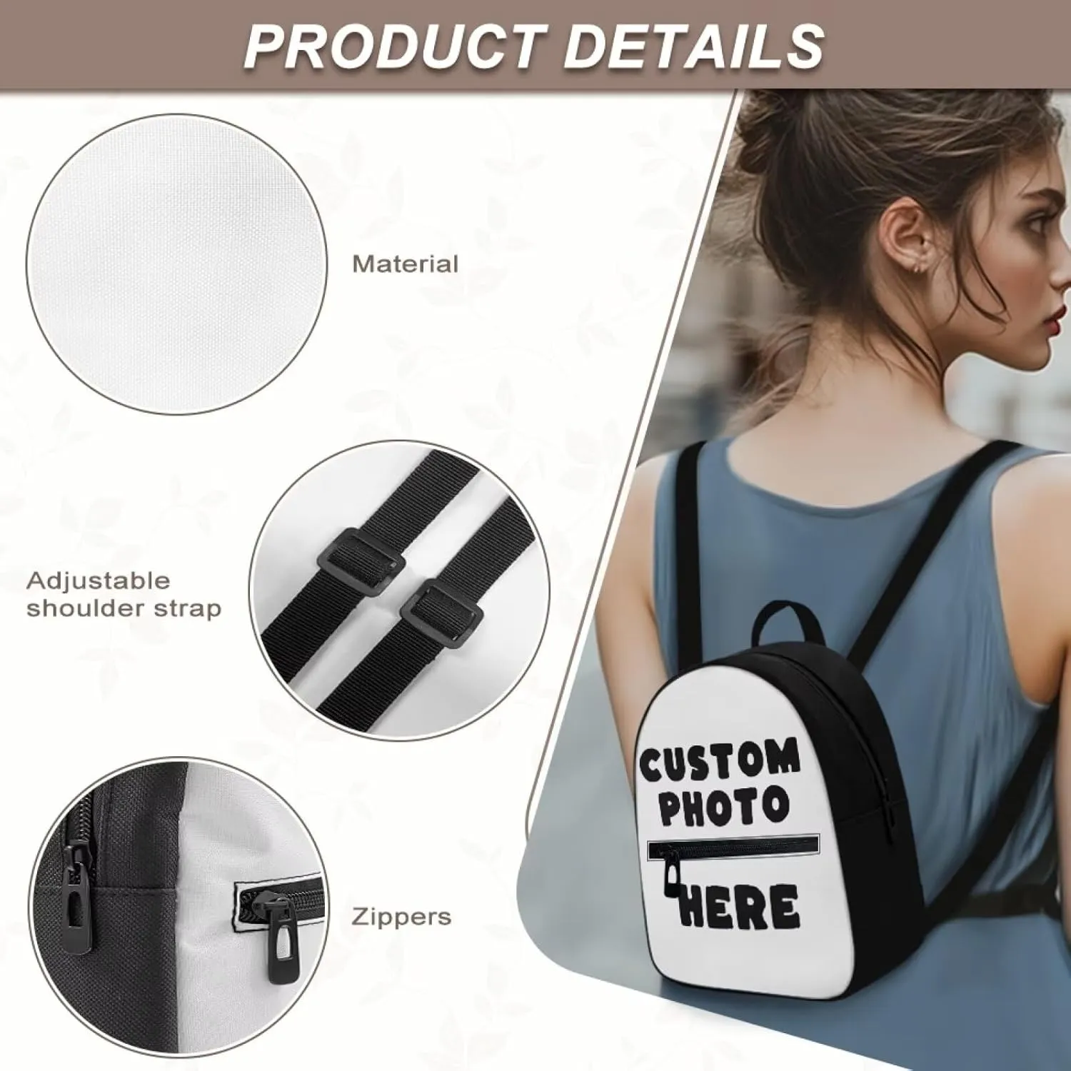 Personalized Backpack Purse for Women Work Travel,Custom Your Name, Small Mini Backpack Purse for Women Cute Birthday Valentine Day for Her Him