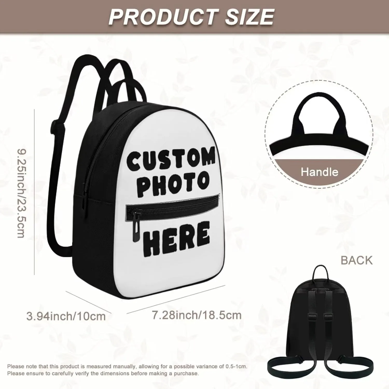Personalized Backpack Purse for Women Work Travel,Custom Your Name, Small Mini Backpack Purse for Women Cute Birthday Valentine Day for Her Him