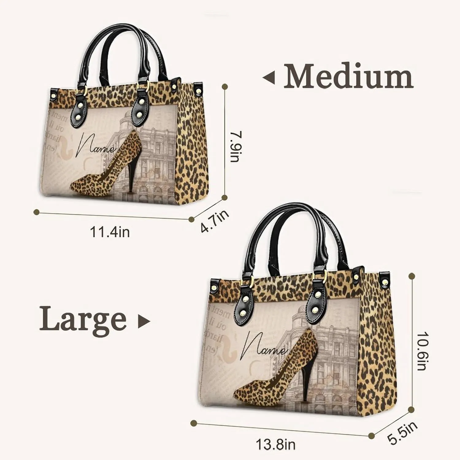 Personalized Leather Handbags for Women - Fashion Casual Shoulder Tote Bag - Gifts for Women Mom Grandma