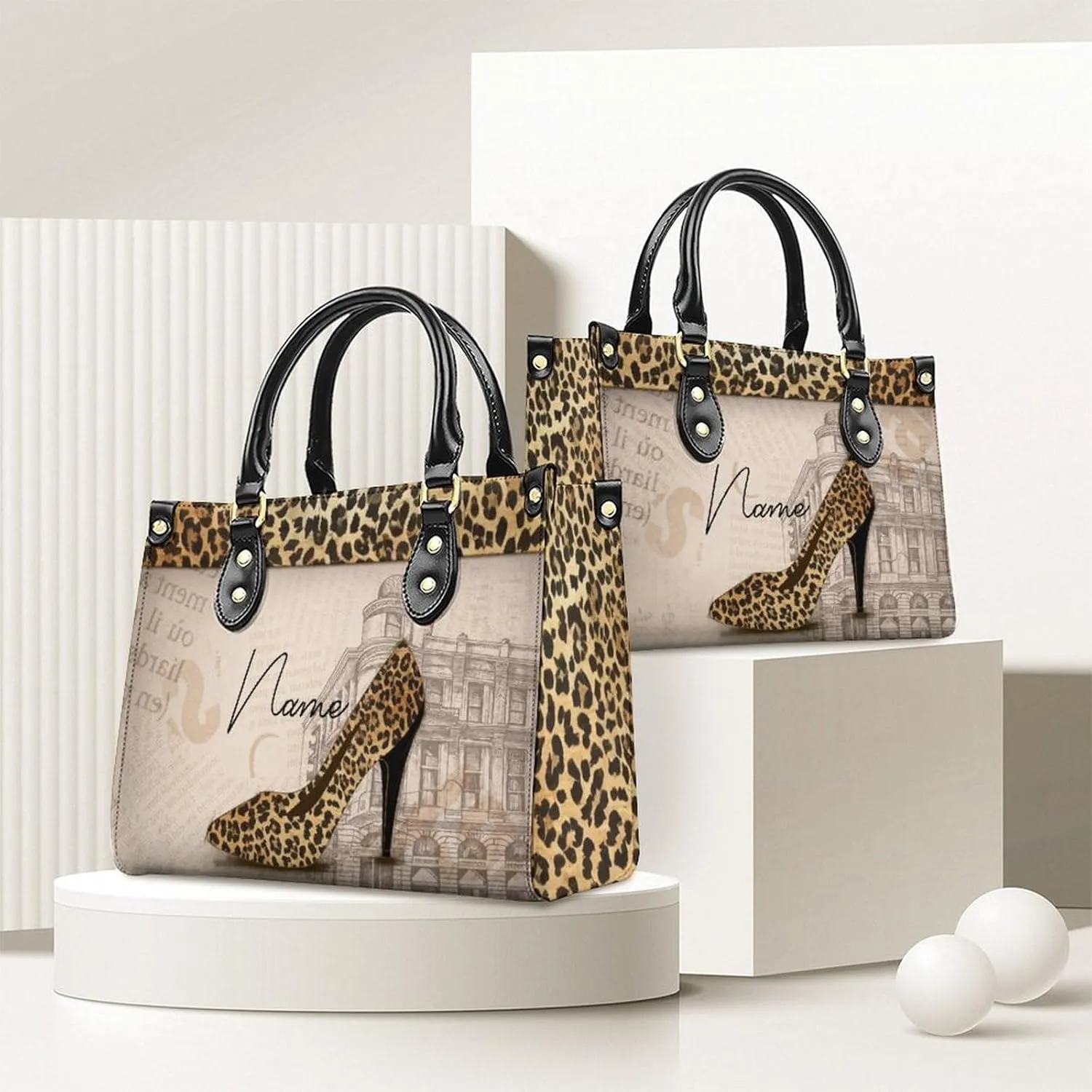 Personalized Leather Handbags for Women - Fashion Casual Shoulder Tote Bag - Gifts for Women Mom Grandma