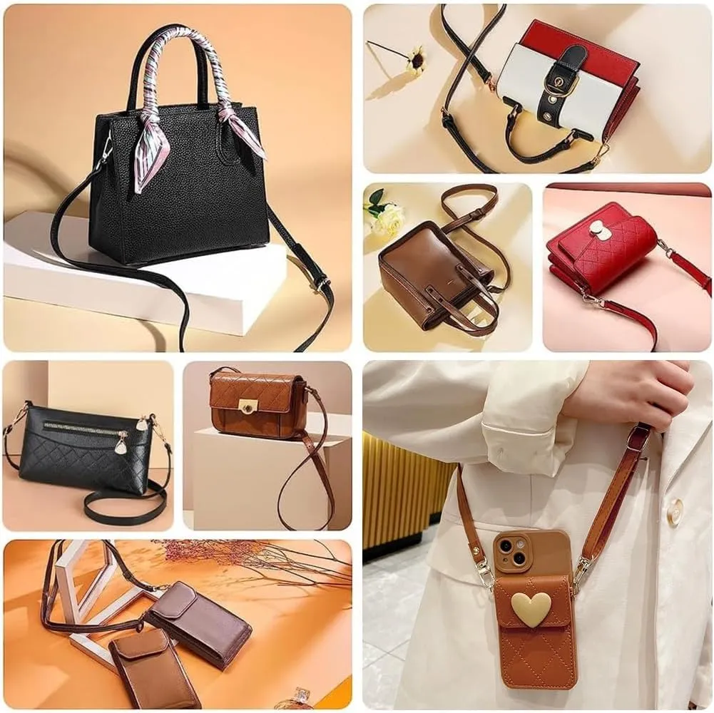 PH PandaHall 5 Colors 1~1.3m Leather Shoulder Strap Replacement with Golden Buckles Adjustable PU Leather Strap Purse Strap Replacement for Clutches Extended Crossbody Bags Purses Briefcase