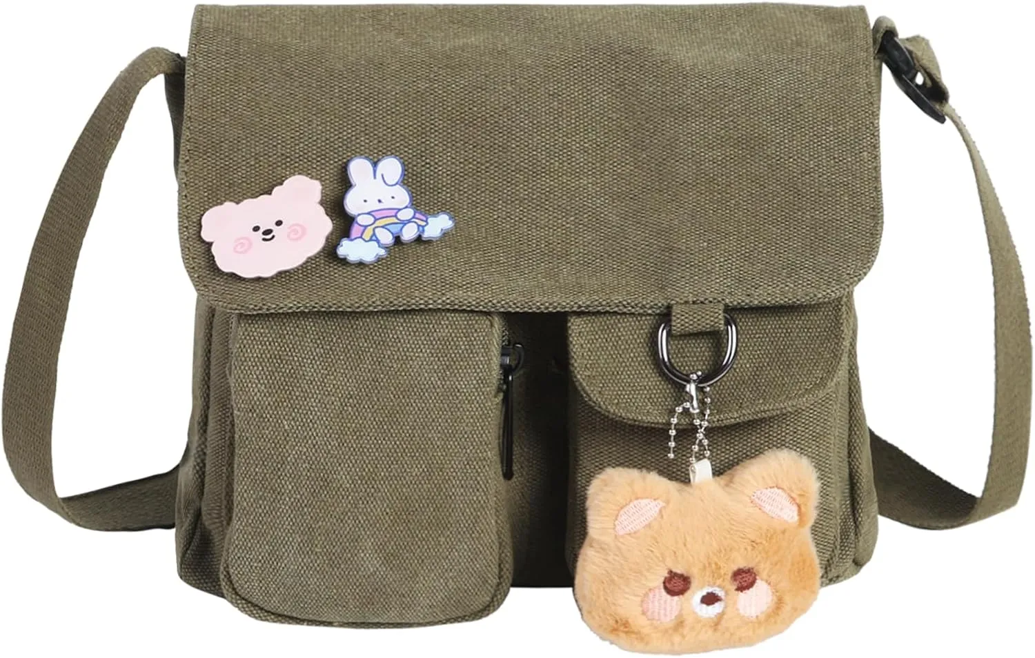 Phaoullzon Kawaii Crossbody Bag Cute Messenger Bags Canvas Shoulder Purse Gifts for Teens