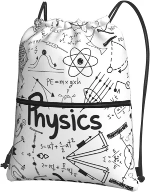Physics Print Print Drawstring Backpack â€“ Lightweight Gym Bag for Sports, Travel, and Hiking â€“ Durable and Foldable