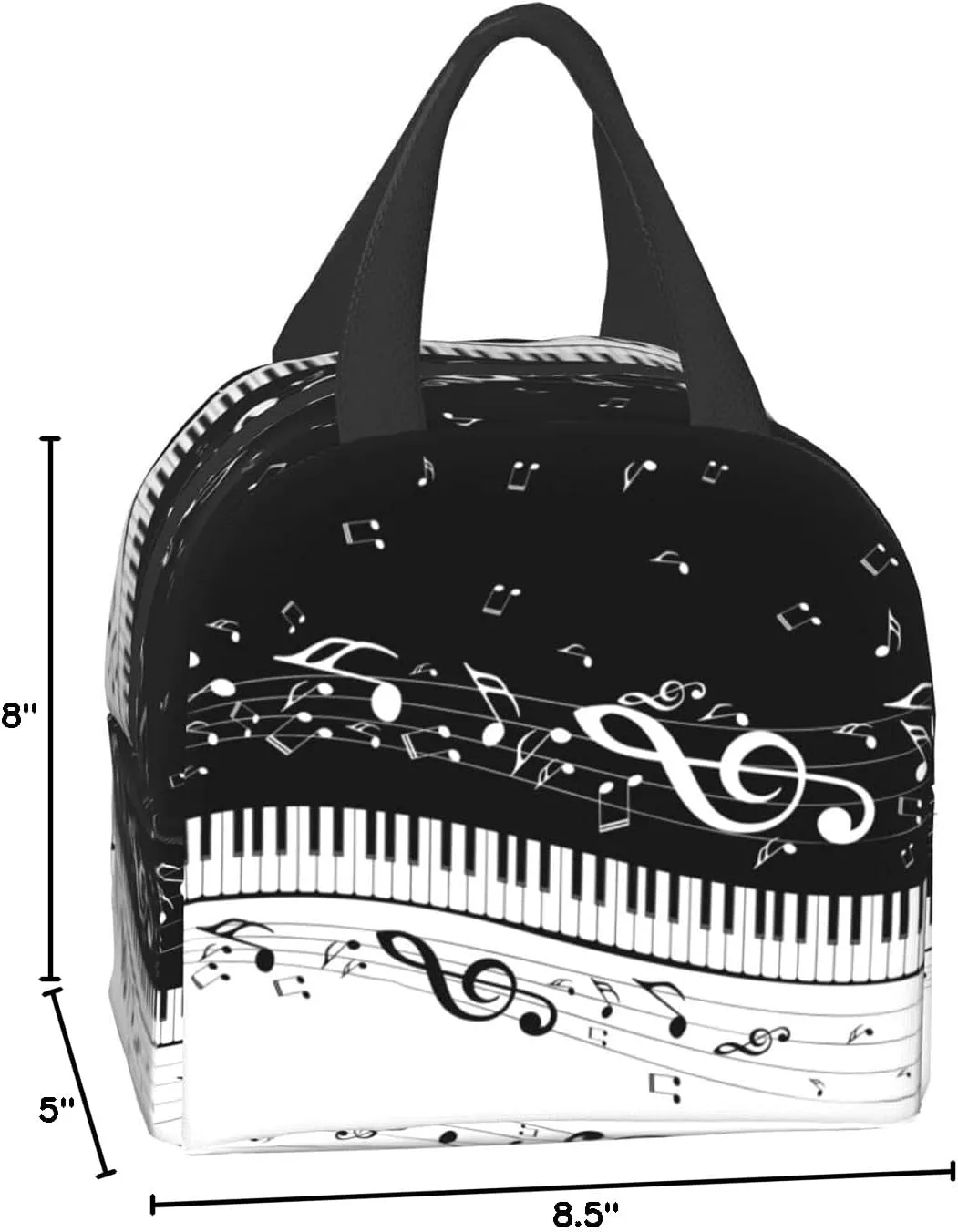 Piano Keys Lunch Box - Insulated Lunch Bags for Kids Boys Girls Reusable Lunch Tote Bags, Perfect for School/Camping/Hiking/Picnic/Beach/Travel