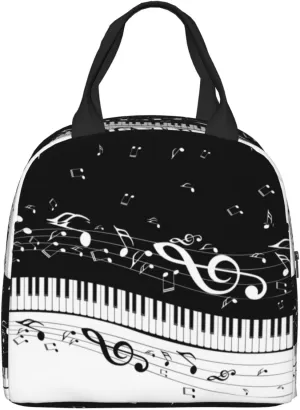 Piano Keys Lunch Box - Insulated Lunch Bags for Kids Boys Girls Reusable Lunch Tote Bags, Perfect for School/Camping/Hiking/Picnic/Beach/Travel