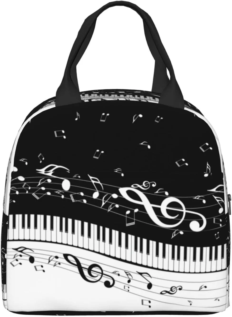 Piano Keys Lunch Box - Insulated Lunch Bags for Kids Boys Girls Reusable Lunch Tote Bags, Perfect for School/Camping/Hiking/Picnic/Beach/Travel