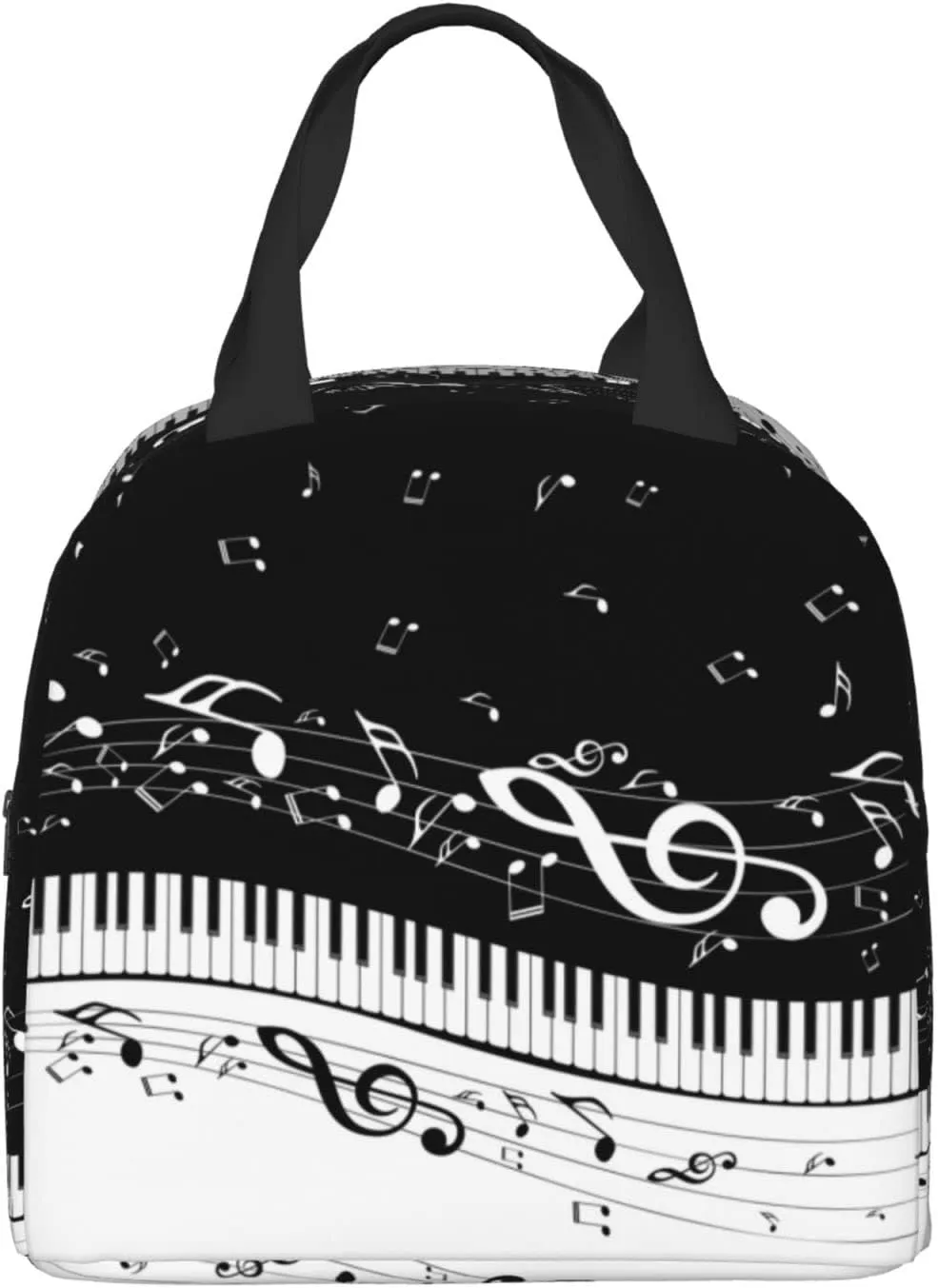 Piano Keys Lunch Box - Insulated Lunch Bags for Kids Boys Girls Reusable Lunch Tote Bags, Perfect for School/Camping/Hiking/Picnic/Beach/Travel