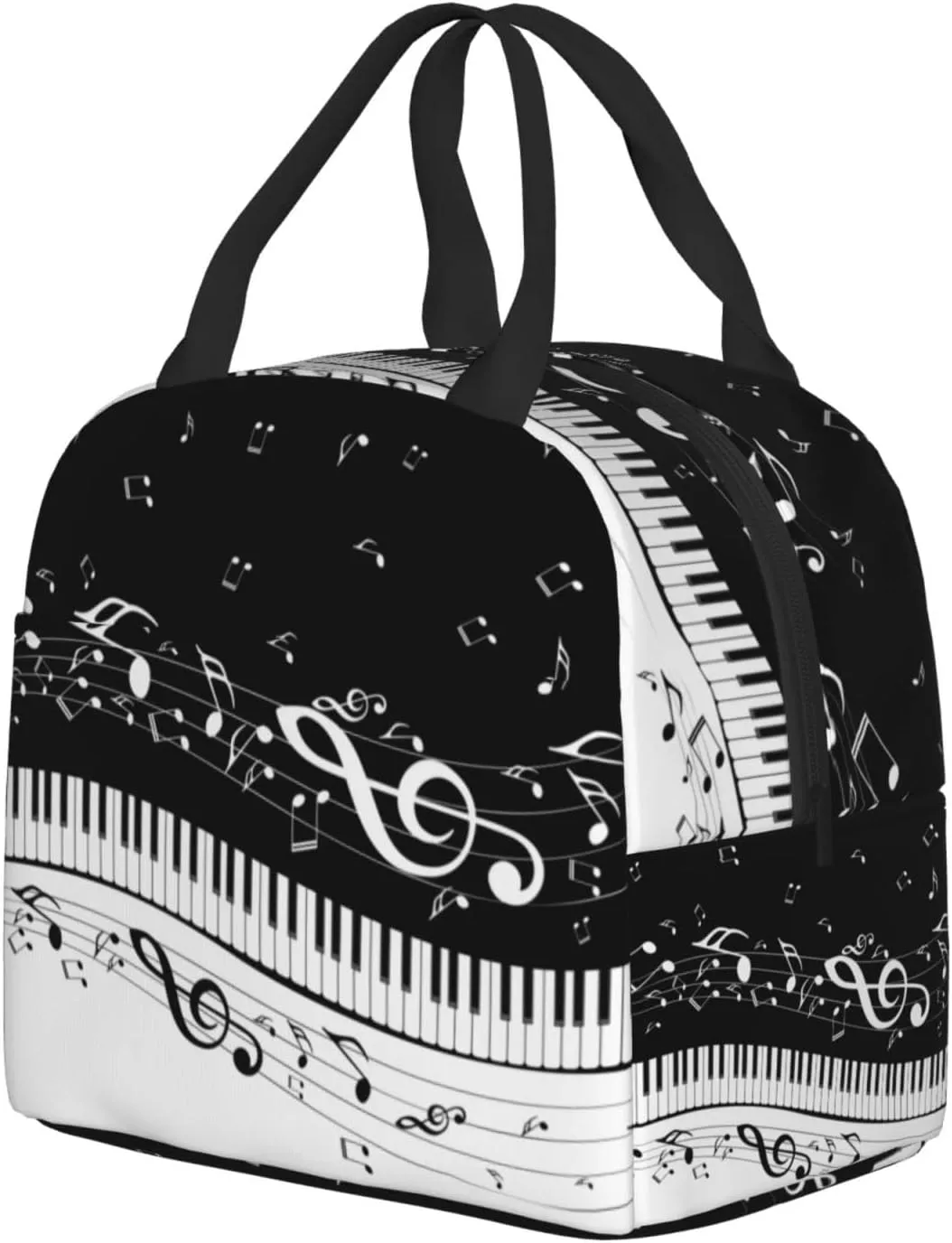 Piano Keys Lunch Box - Insulated Lunch Bags for Kids Boys Girls Reusable Lunch Tote Bags, Perfect for School/Camping/Hiking/Picnic/Beach/Travel