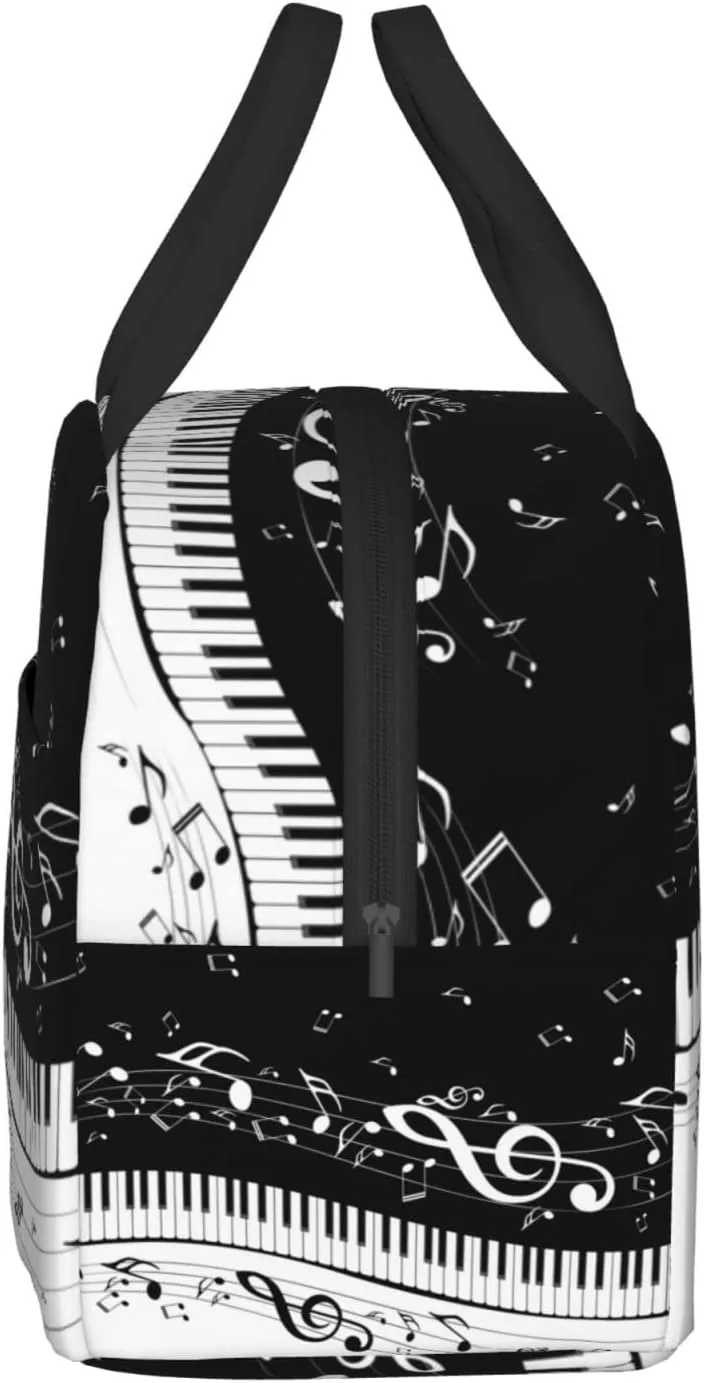 Piano Keys Lunch Box - Insulated Lunch Bags for Kids Boys Girls Reusable Lunch Tote Bags, Perfect for School/Camping/Hiking/Picnic/Beach/Travel