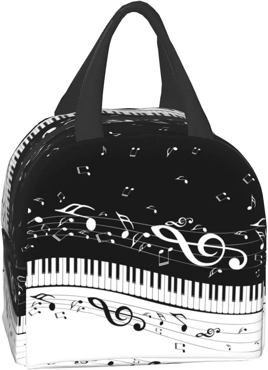 Piano Keys Lunch Box - Insulated Lunch Bags for Kids Boys Girls Reusable Lunch Tote Bags, Perfect for School/Camping/Hiking/Picnic/Beach/Travel