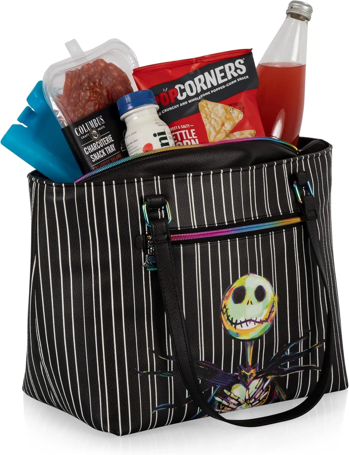 PICNIC TIME Disney Lilo & Stitch Uptown Cooler Tote Bag, Insulated Lunch Bag, Stylish Beach Bag Soft Cooler, (Black)