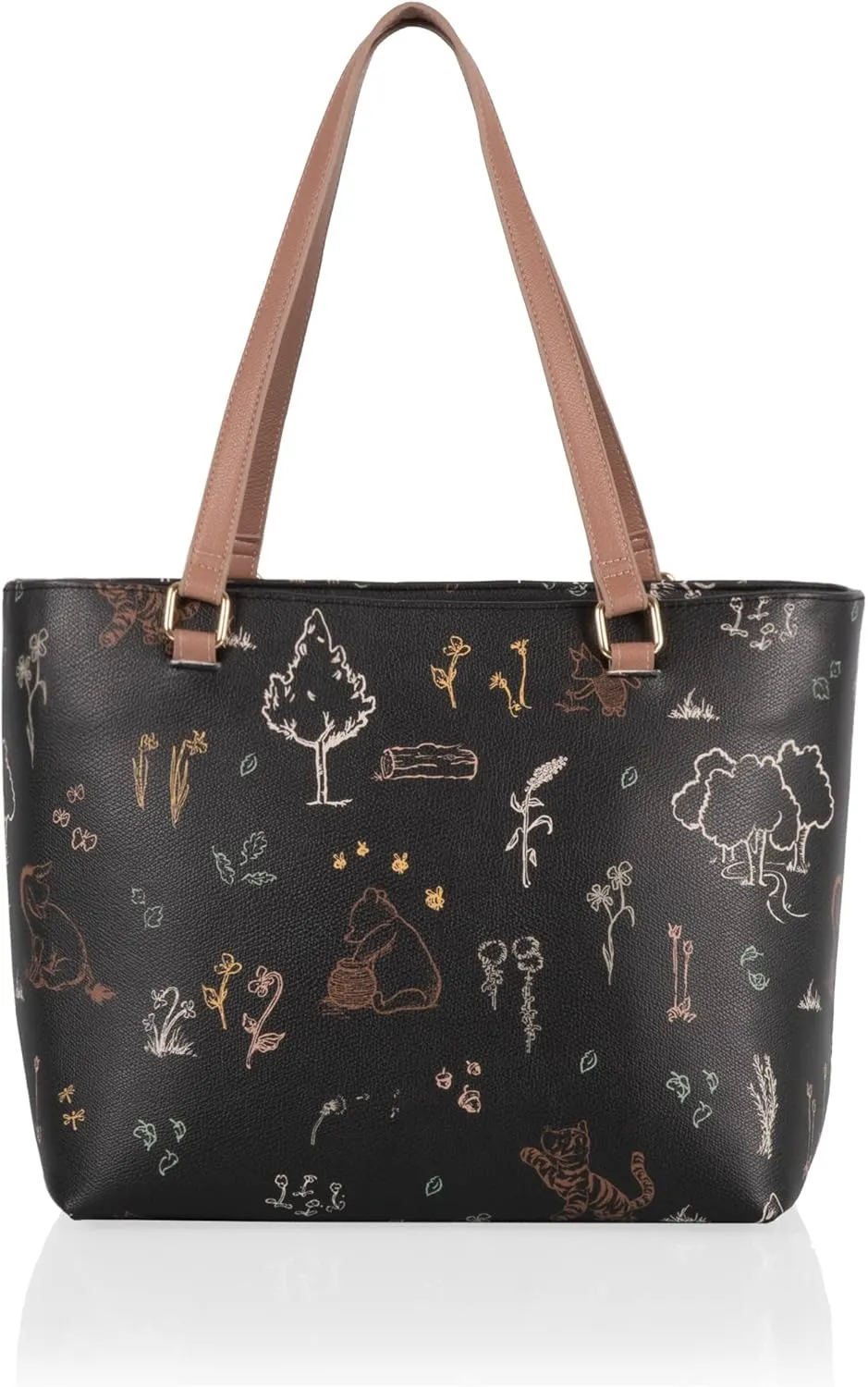 PICNIC TIME Disney Lilo & Stitch Uptown Cooler Tote Bag, Insulated Lunch Bag, Stylish Beach Bag Soft Cooler, (Black)