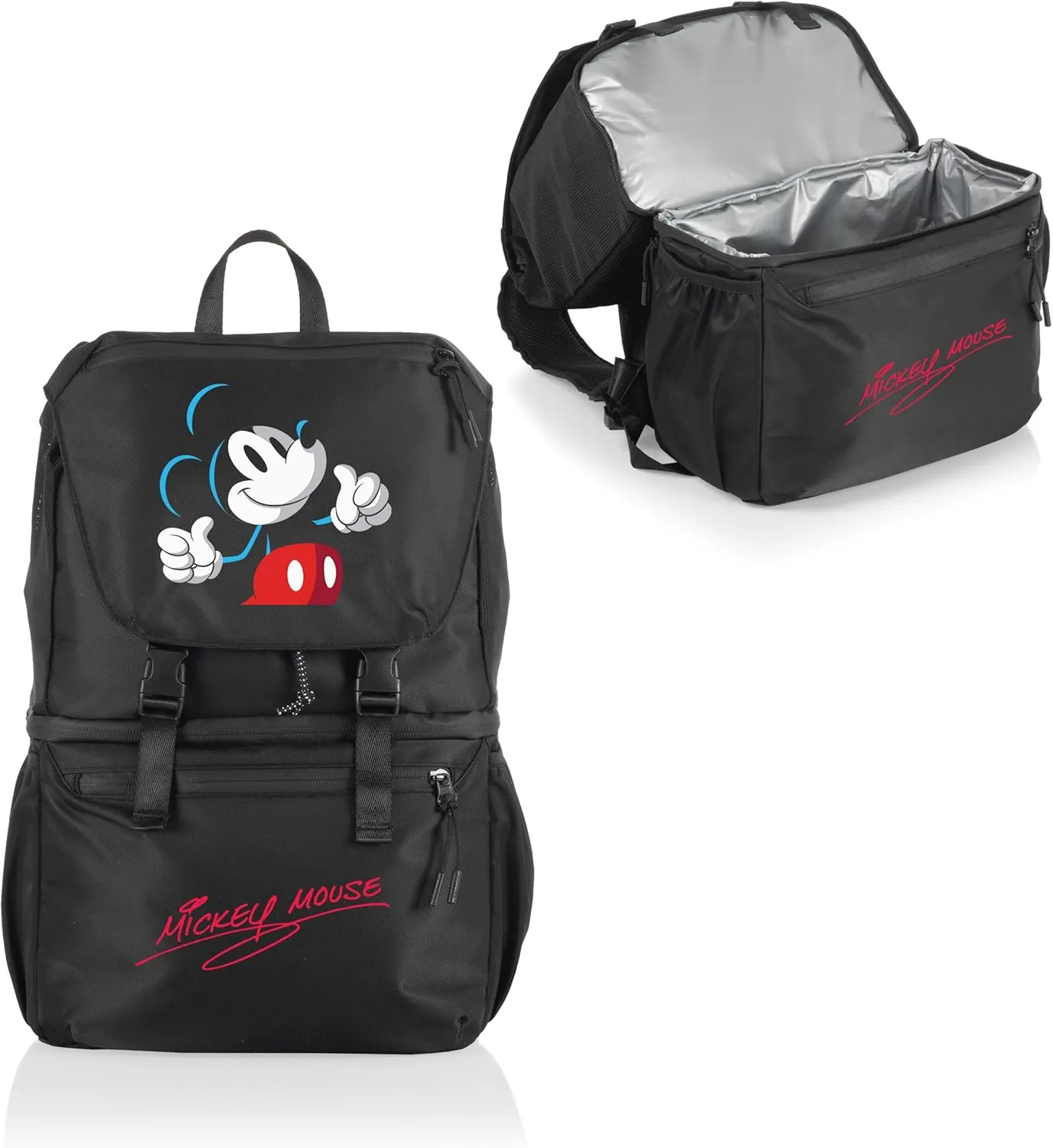 PICNIC TIME Disney Mickey Mouse Tarana Backpack Cooler made with Recycled Material, Soft Cooler Backpack, Cooler Bag, (Carbon Black)