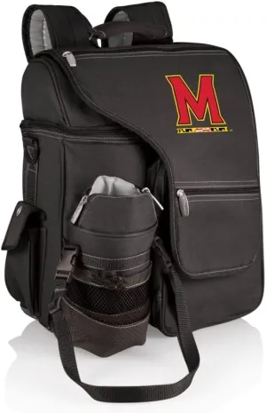 PICNIC TIME NCAA Maryland Terrapins Turismo Backpack Cooler with Water Bottle Carrier - Soft Cooler Backpack - Travel Cooler Bag