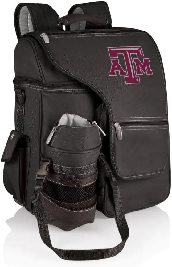 PICNIC TIME NCAA Texas A&M Aggies Turismo Backpack Cooler with Water Bottle Carrier - Soft Cooler Backpack - Travel Cooler Bag