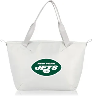 PICNIC TIME NFL New York Jets Tarana Cooler Tote Bag made with Recycled Materials, Soft Cooler Tote Bag, Upcycled Picnic Cooler, (Halo Gray)