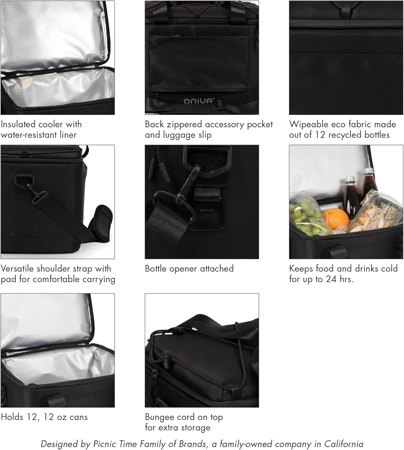 PICNIC TIME NFL Tarana Superthick Cooler Bag, Can Insulated Soft Cooler, Made with Recycled Materials, Camping Cooler, Picnic Cooler