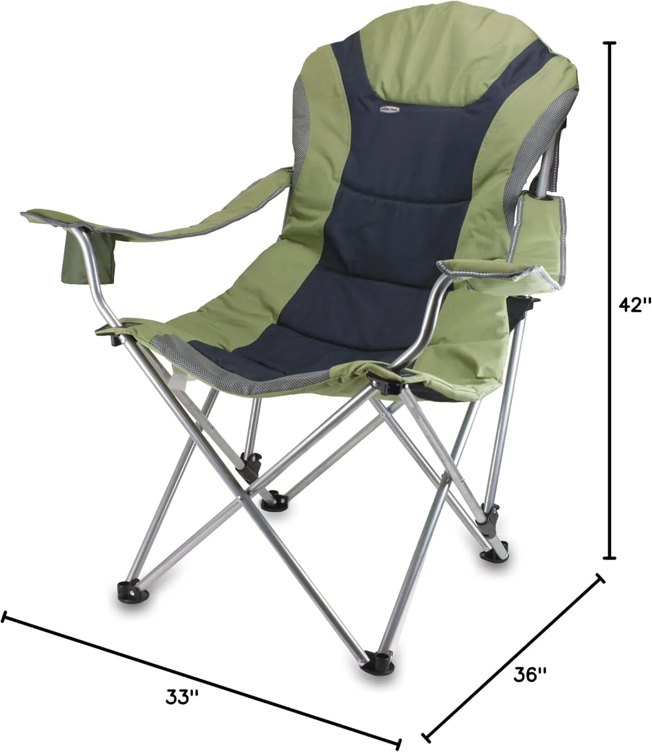 Picnic TIME Reclining Camp Chair, Beach Chair for Adults, Sports Chair with Carry Bag