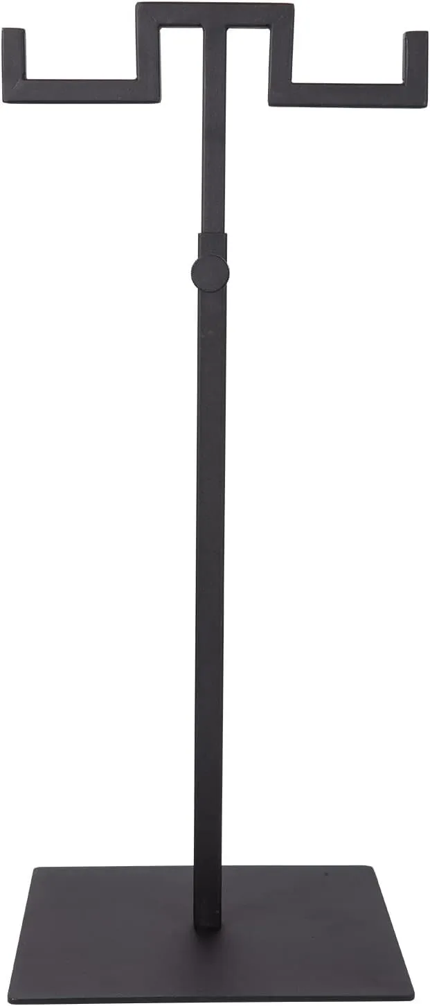 Polmart Countertop Adjustable Double-Hanger Display Stand Stand for Handbags, Wreaths, Hats, Scarves, Jewelry & Crafts，Wear-resistant, quiet and sturdy metal base – Black