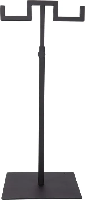 Polmart Countertop Adjustable Double-Hanger Display Stand Stand for Handbags, Wreaths, Hats, Scarves, Jewelry & Crafts，Wear-resistant, quiet and sturdy metal base – Black