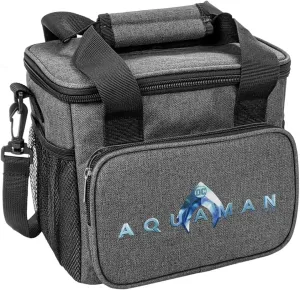 Popfunk Aquaman Movie Logo Soft Insulated Cooler Bag, Large Lunch Bag, Lightweight, Thermal and Reusable for Office, Picnic, Beach