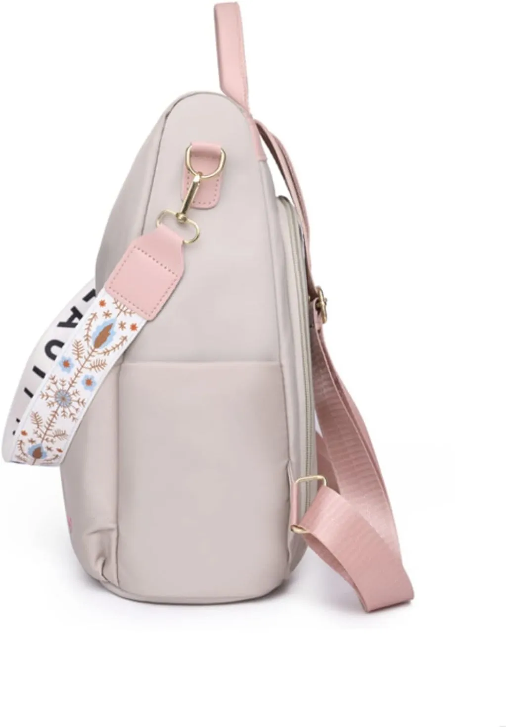 Popular Nylon Beige Pen Bag In Backpack Women School Bags Messenger Computer Bag for Men Briefcase (White, One Size)