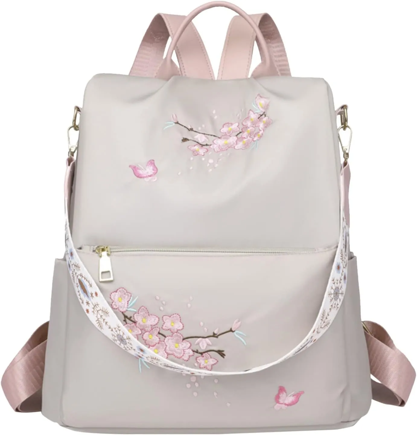 Popular Nylon Beige Pen Bag In Backpack Women School Bags Messenger Computer Bag for Men Briefcase (White, One Size)
