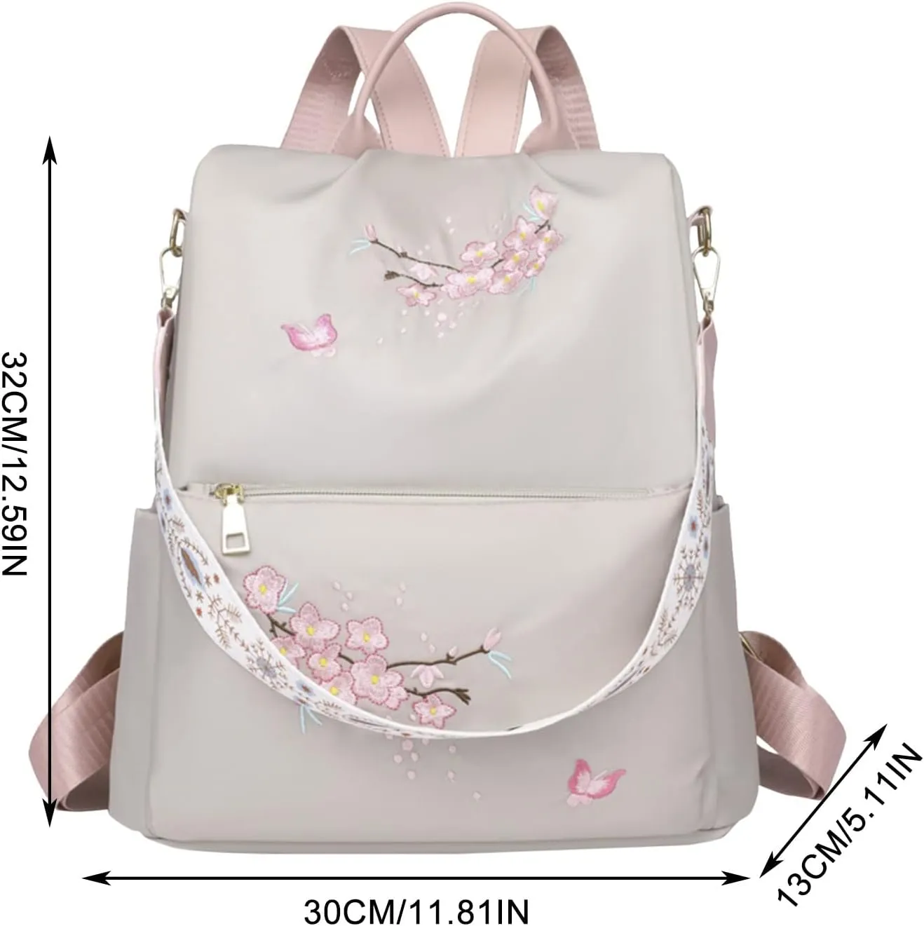 Popular Nylon Beige Pen Bag In Backpack Women School Bags Messenger Computer Bag for Men Briefcase (White, One Size)
