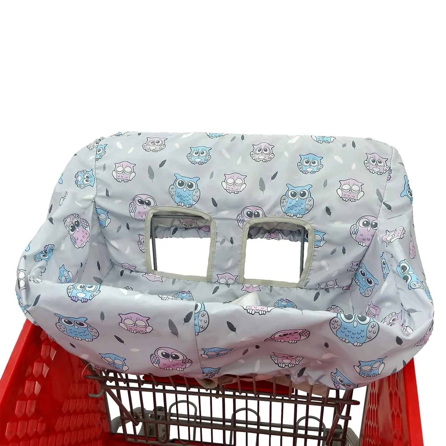 Pozico Baby Shopping Cart Cover & High Chair Cover – Machine Washable, Grocery Cart Cover for Babies with Portable Cloth Bag Included, Owl Design