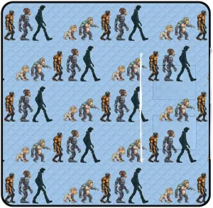 Prehistoric Ape Robot to Man Evolution Picnic Blankets Portable Beach Blanket Travel Camping Mat 150x150cm