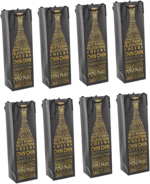 PRETYZOOM 10Pcs Red Wine Present Bags Paper Wine Bottle Pouches for Creative Present Wrapping Portable Storage Holders for Weddings Parties and Special Occasions
