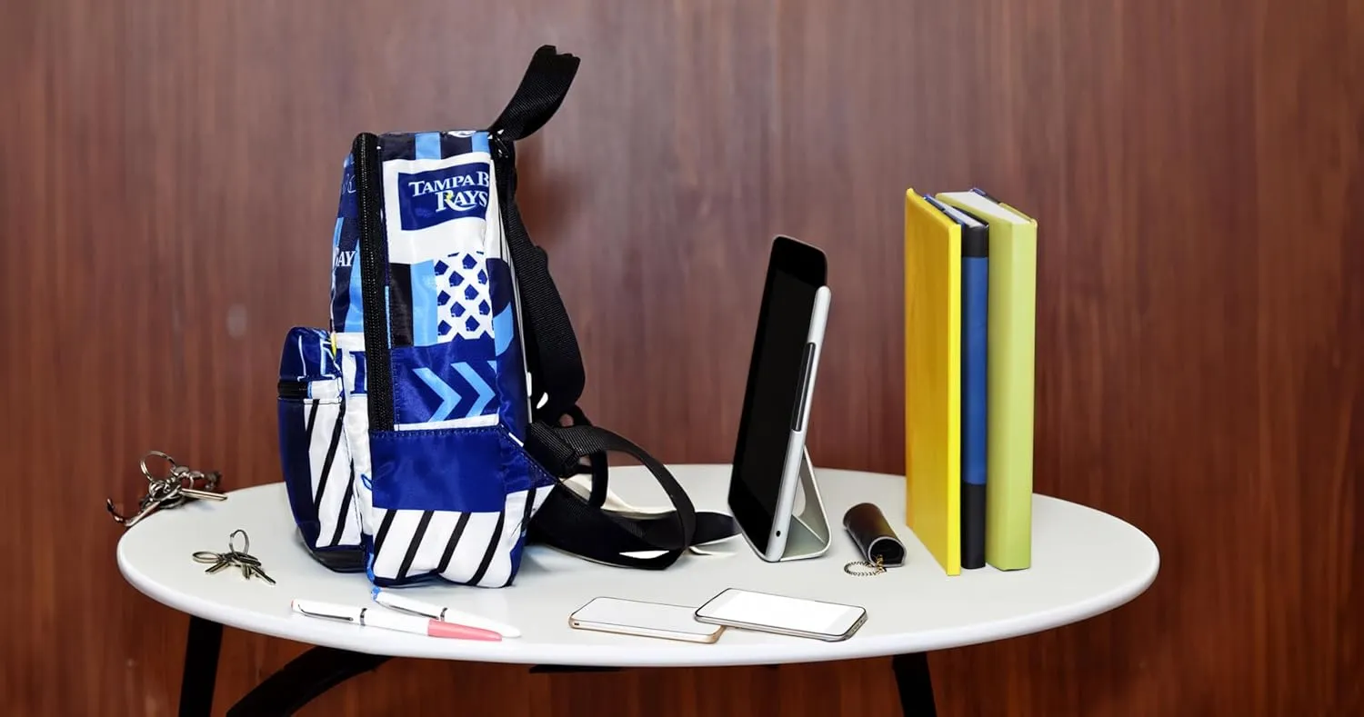 Pro Specialties Group Tampa Bay Rays Mini Backpack, Licensed Gift Merch for Rays Fans (Street Series Adult Bags) Ideal small backpack Waterproof, and trendy Tampa Bay Merchandise for Women