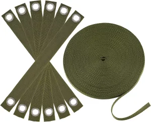 Professional Tree Stake Kits for 2 Trees- 6pcs 15.7 Inch Tree Straps   65.6 Feet Strong Rope for Plant Fix Straight Healthy Growth,Green
