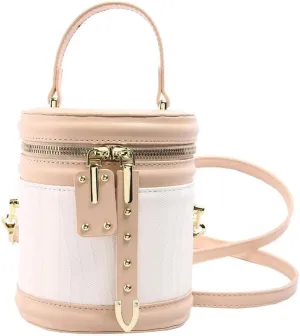 PU Leather Handbag Top Handle Cylinder Bag Crossbody Shoulder Bag for Daily Use