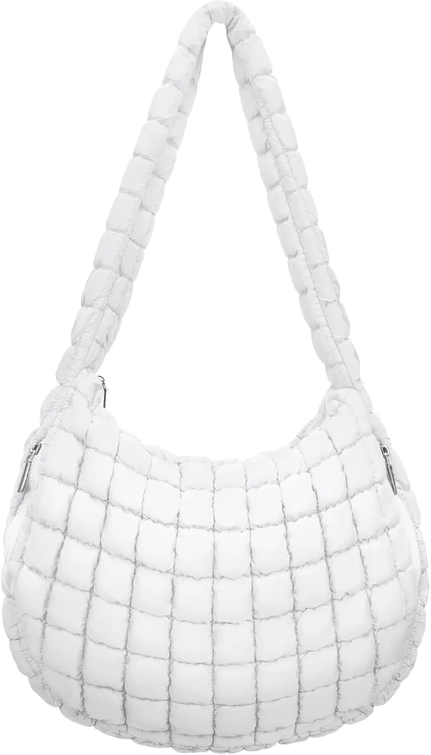 Puffer Tote Bag For Women Quilted Crossbody Bag, Lightweight Puffy Purse Large Hobo Puff Shoulder Handbags