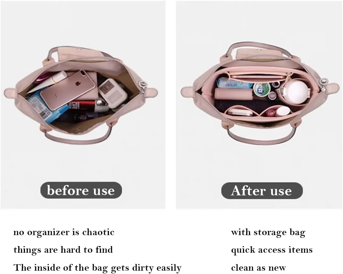 Purse Organizer Insert, Bag Organizer for Le Pliage, Handbags Organizer Insert (Pink, Small)