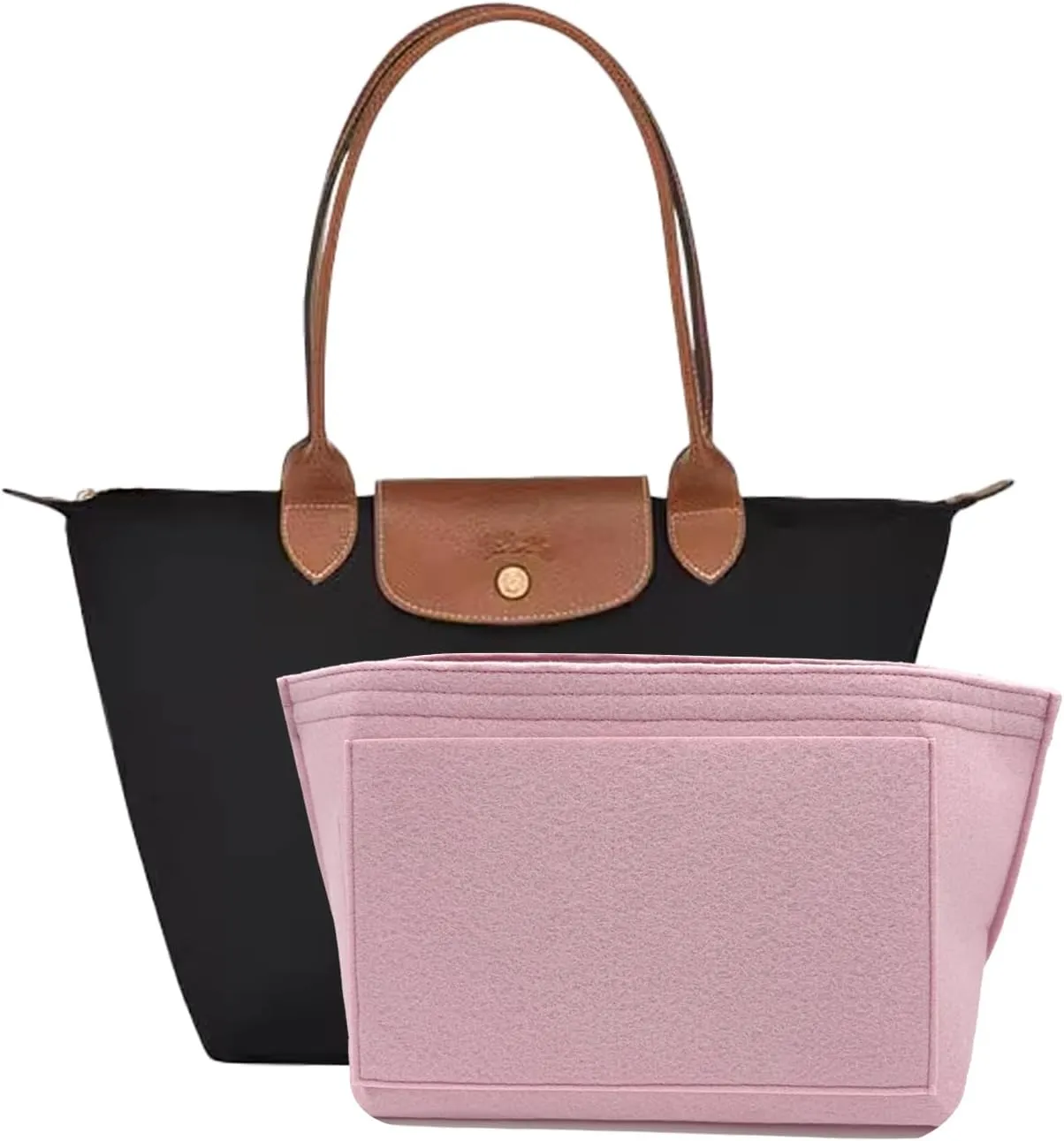 Purse Organizer Insert, Bag Organizer for Le Pliage, Handbags Organizer Insert (Pink, Small)