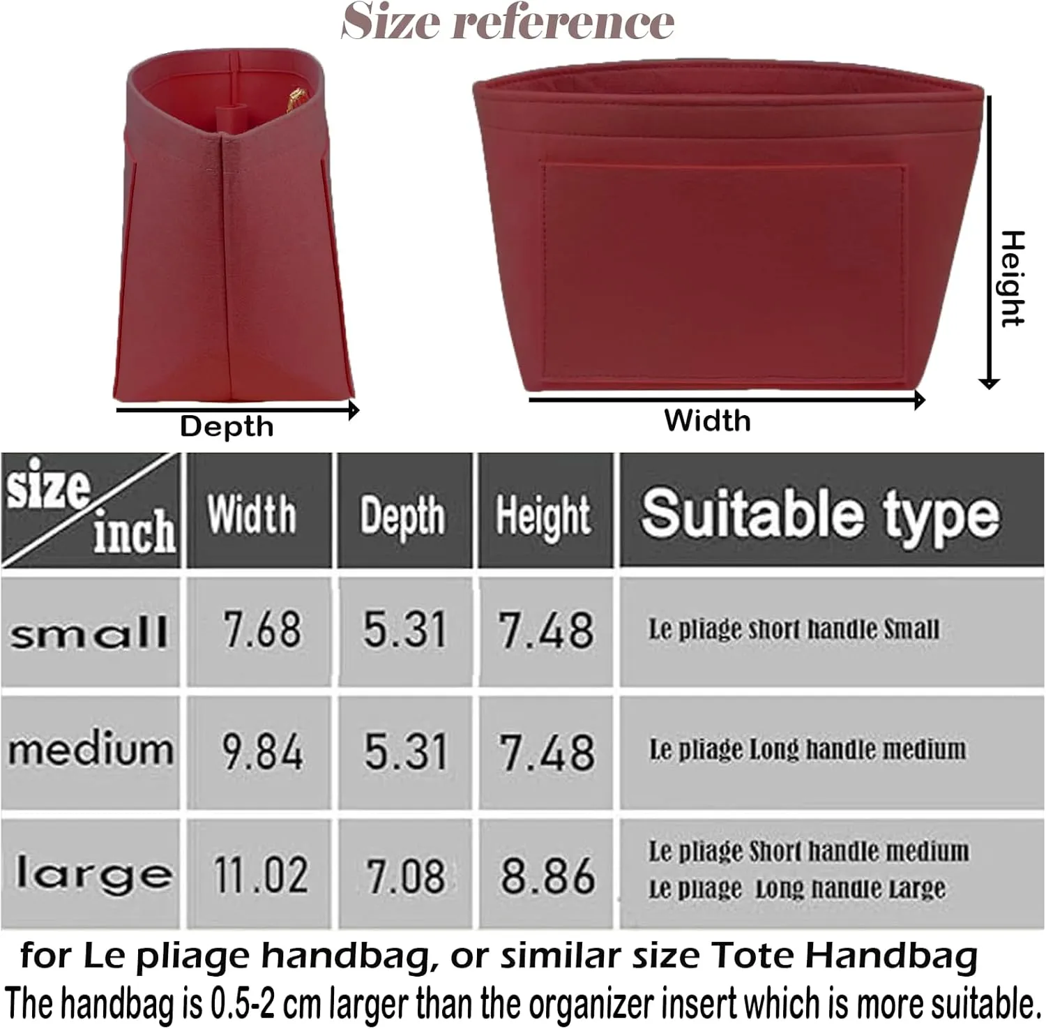 Purse Organizer Insert for le pliage Le Pliage Neo Handbags Insert Organizer 1012claret2-S