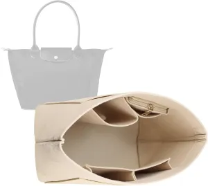 Purse Organizer Insert for le pliage Le Pliage Neo Handbags Insert Organizer1012beige-M