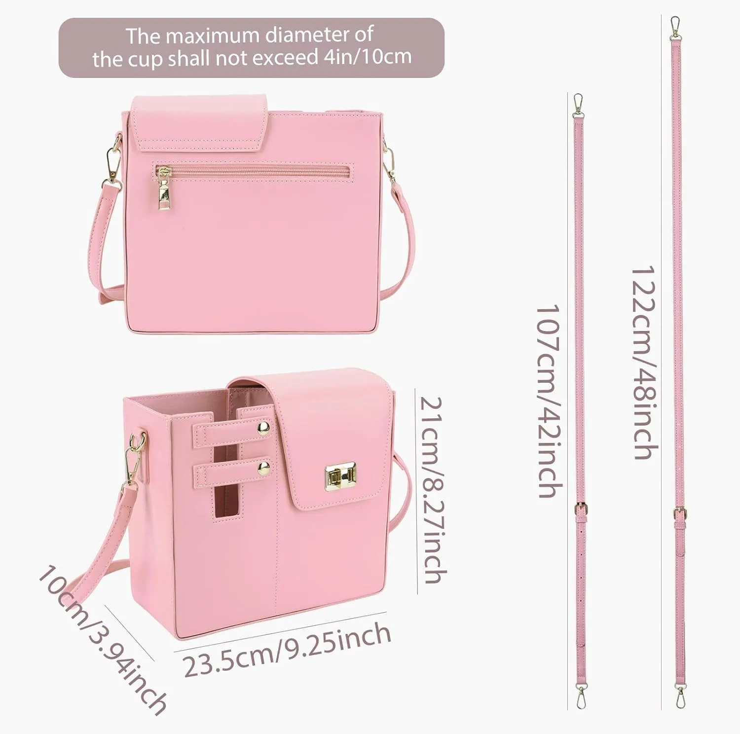 Purses With Cup Holder Crossbody Bags for Women Water Cup Cross Bottle Tumbler Purse Tote Bag With Cup Holder with Strap