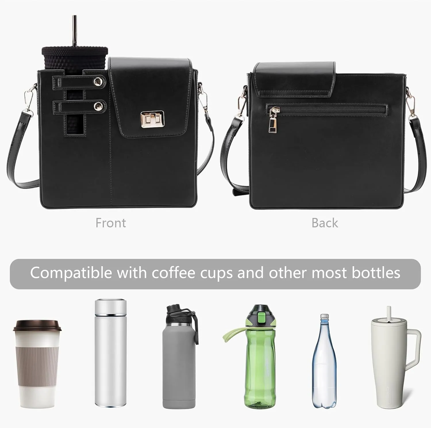 Purses With Cup Holder Crossbody Bags for Women Water Cup Cross Bottle Tumbler Purse Tote Bag With Cup Holder with Strap