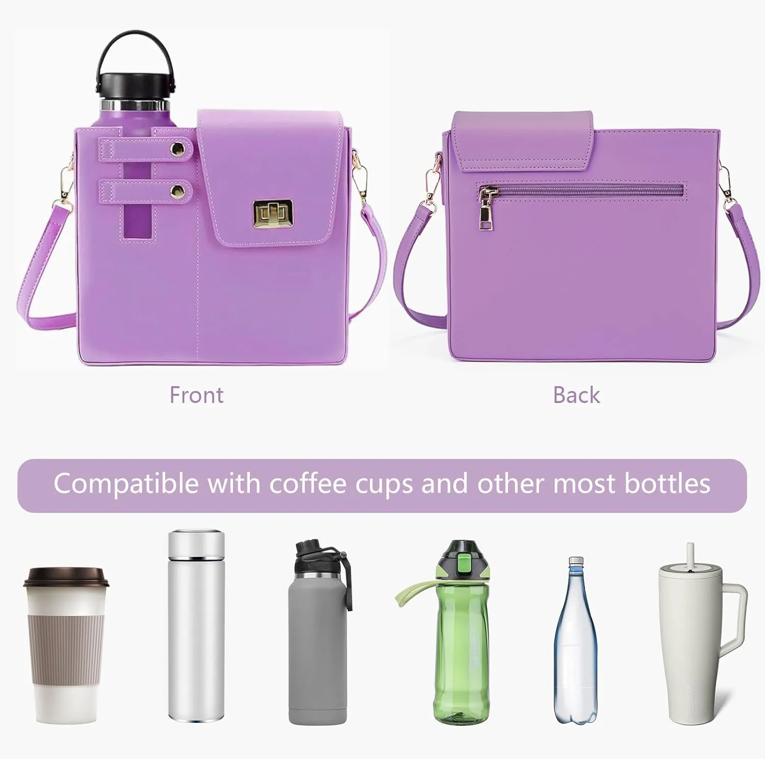 Purses With Cup Holder Crossbody Bags for Women Water Cup Cross Bottle Tumbler Purse Tote Bag With Cup Holder with Strap
