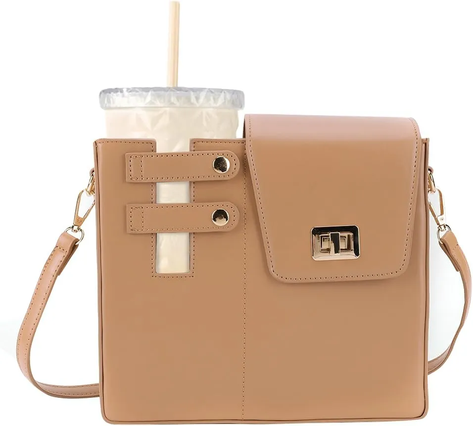 Purses With Cup Holder Crossbody Bags for Women Water Cup Cross Bottle Tumbler Purse Tote Bag With Cup Holder with Strap