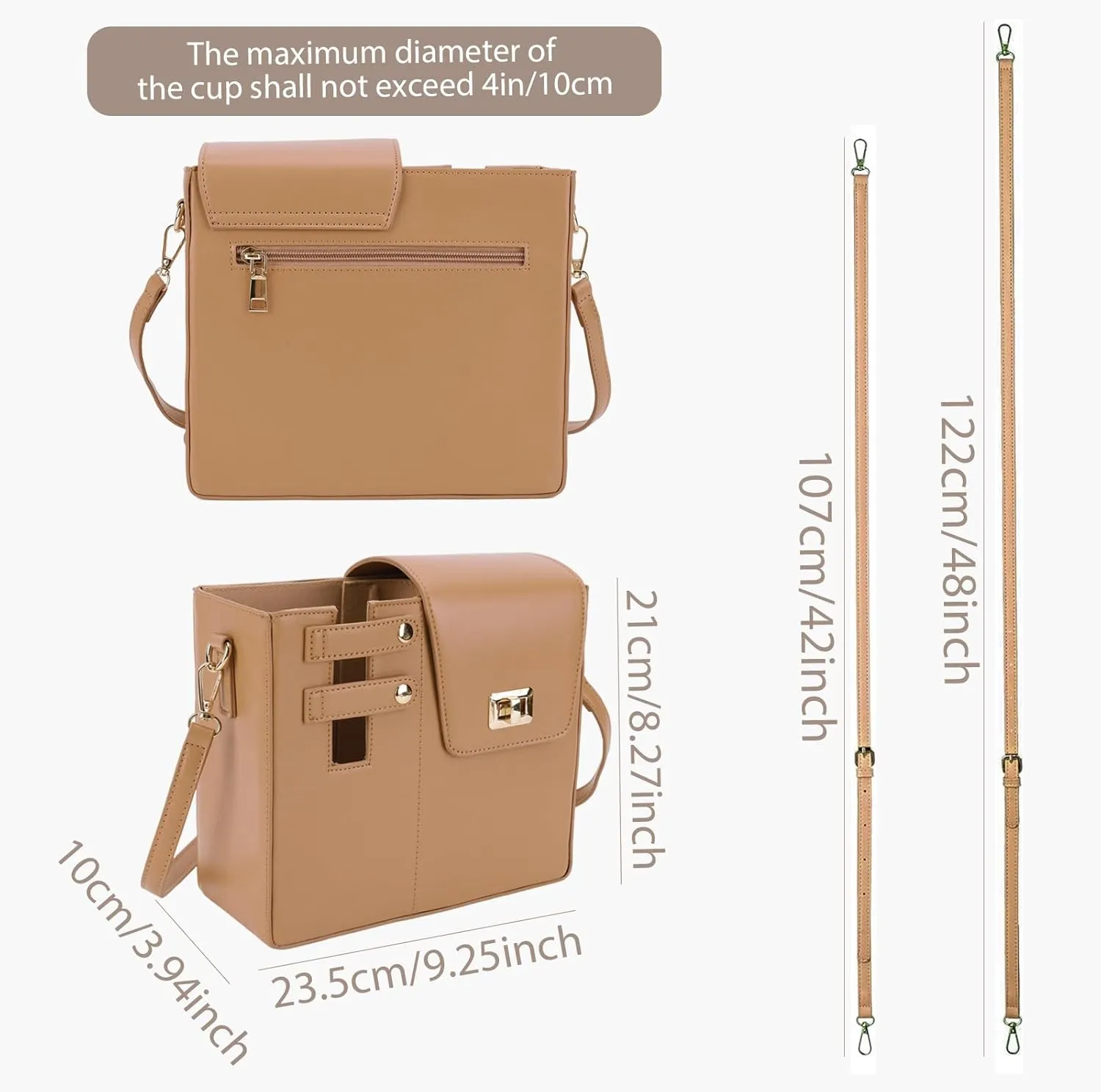 Purses With Cup Holder Crossbody Bags for Women Water Cup Cross Bottle Tumbler Purse Tote Bag With Cup Holder with Strap