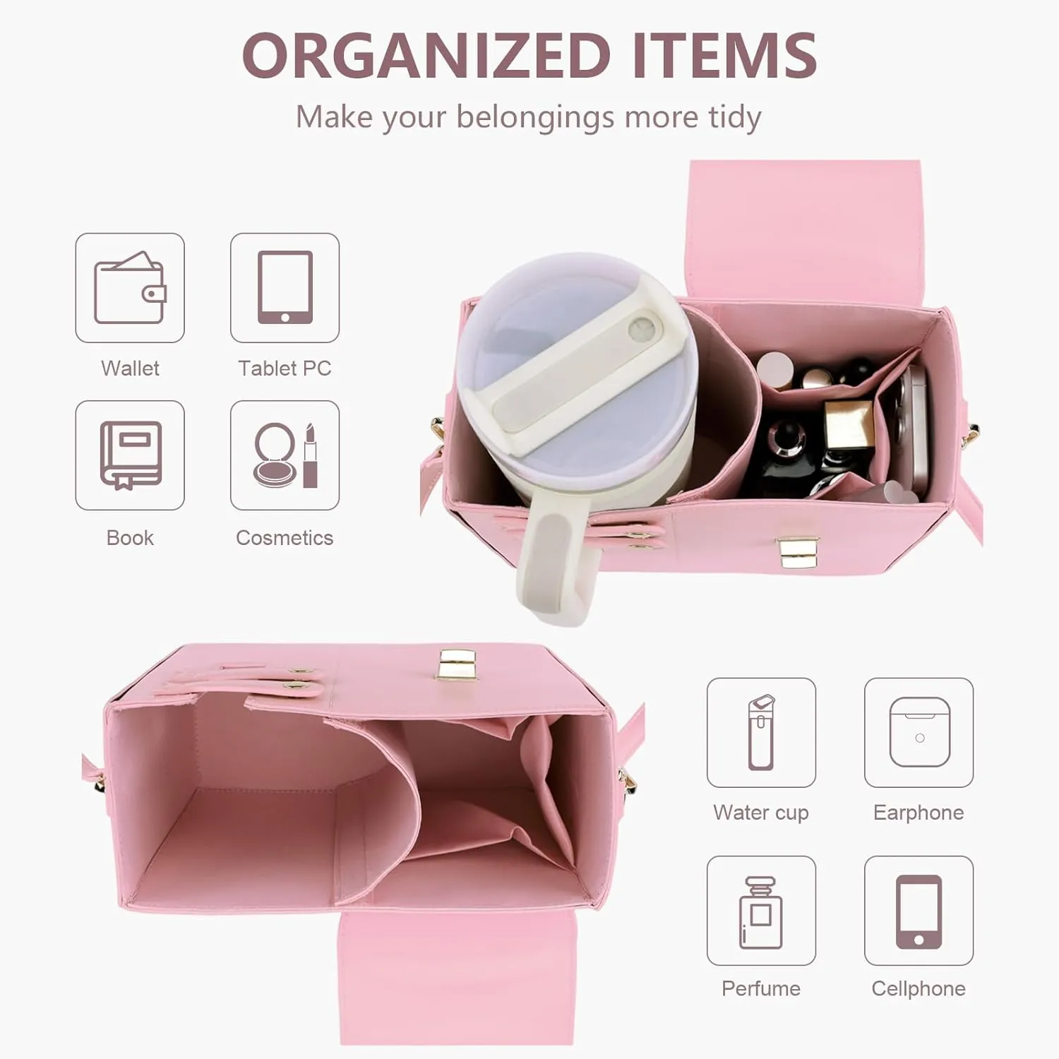 Purses With Cup Holder Crossbody Bags for Women Water Cup Cross Bottle Tumbler Purse Tote Bag With Cup Holder with Strap