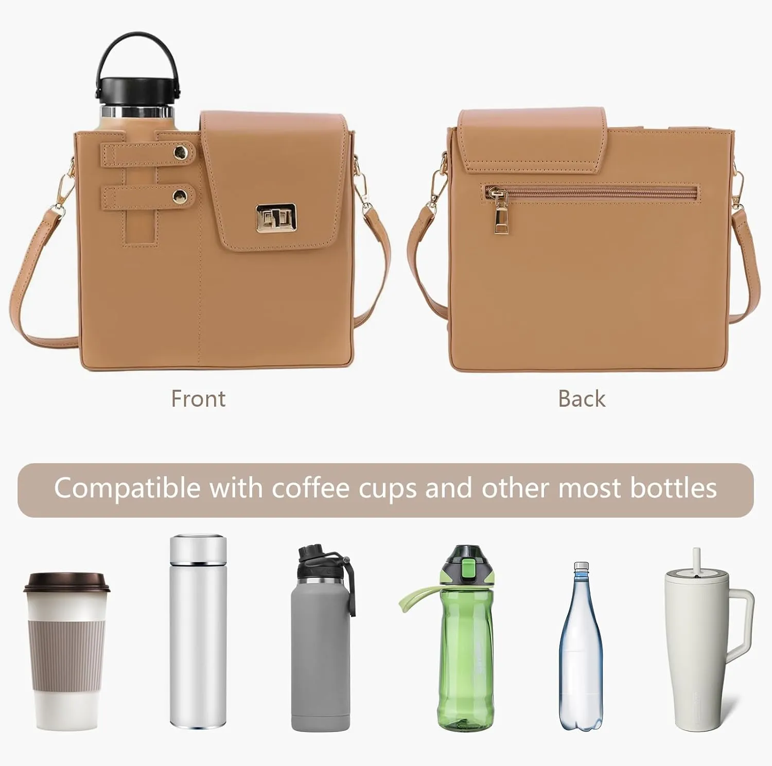 Purses With Cup Holder Crossbody Bags for Women Water Cup Cross Bottle Tumbler Purse Tote Bag With Cup Holder with Strap