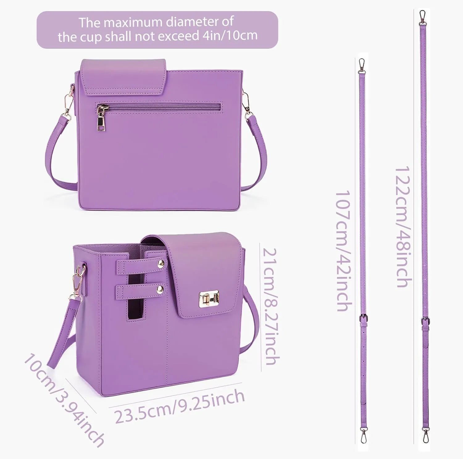 Purses With Cup Holder Crossbody Bags for Women Water Cup Cross Bottle Tumbler Purse Tote Bag With Cup Holder with Strap