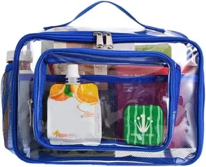 PVC Multi-Purpose Clear Travel Makeup Bag Cosmetic Organizer Case Bathroom Storage Bag Picnic bag Handheld Webbing Bag Large
